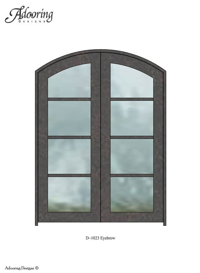 Eyebrow top door with several large windows