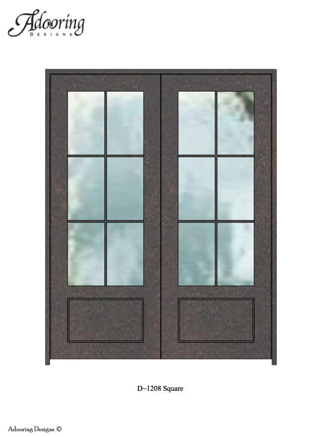 Square top door with large square windows