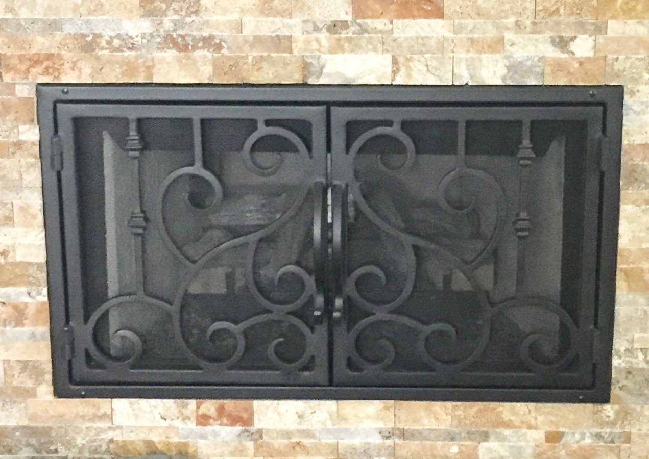 Unique iron fireplace cover