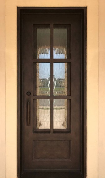 Square top bronze finish single door