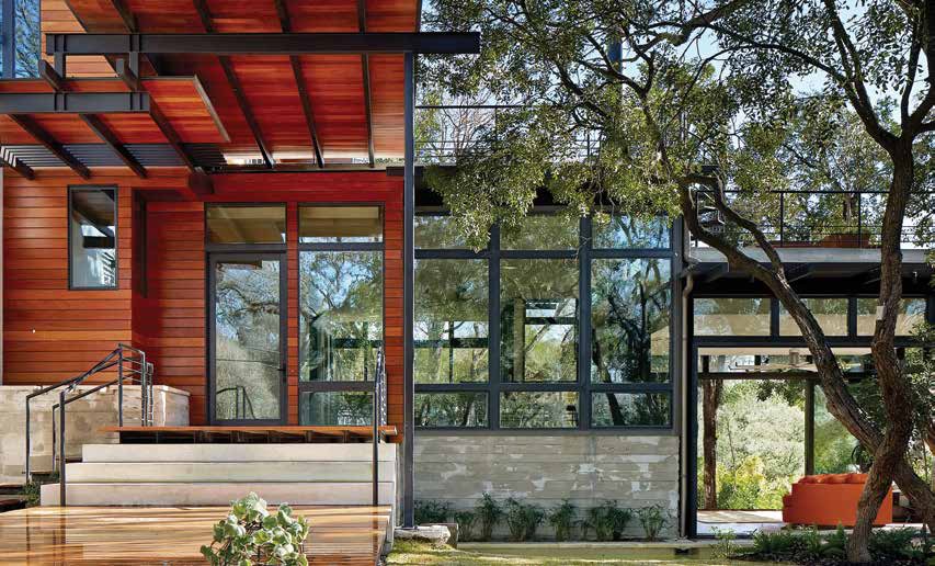 Modern home with walls of windows