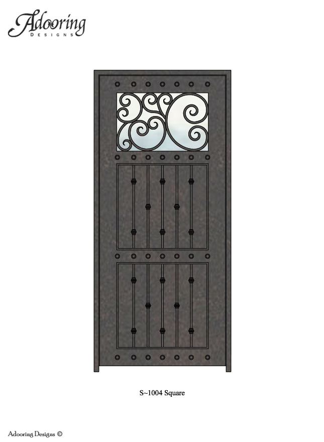 Square top door with complex pattern