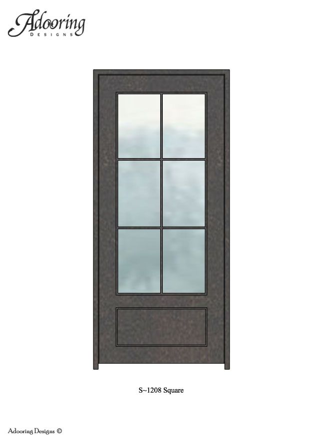 Square top door with large square windows