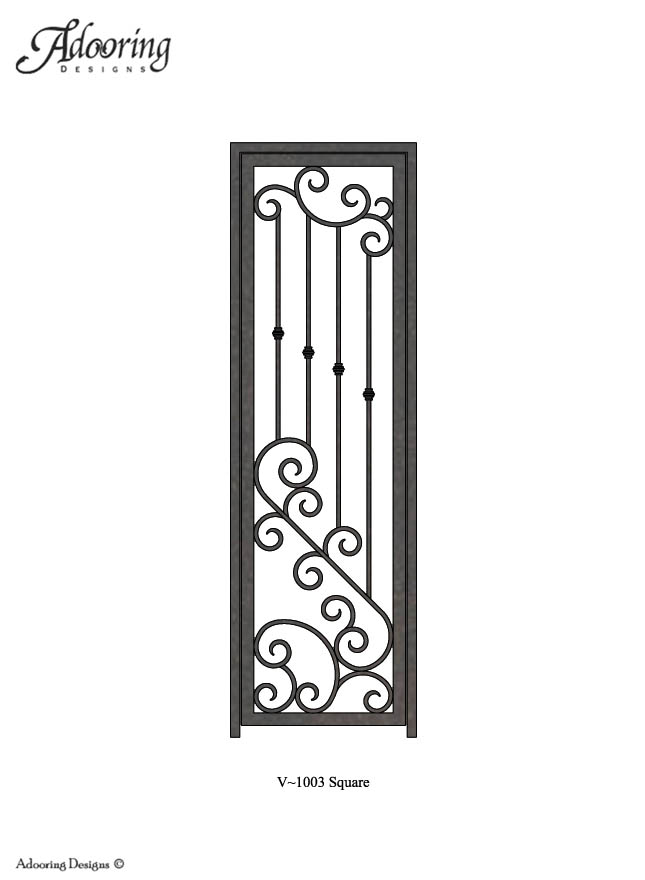 Square top single wine cellar gate with intricate design