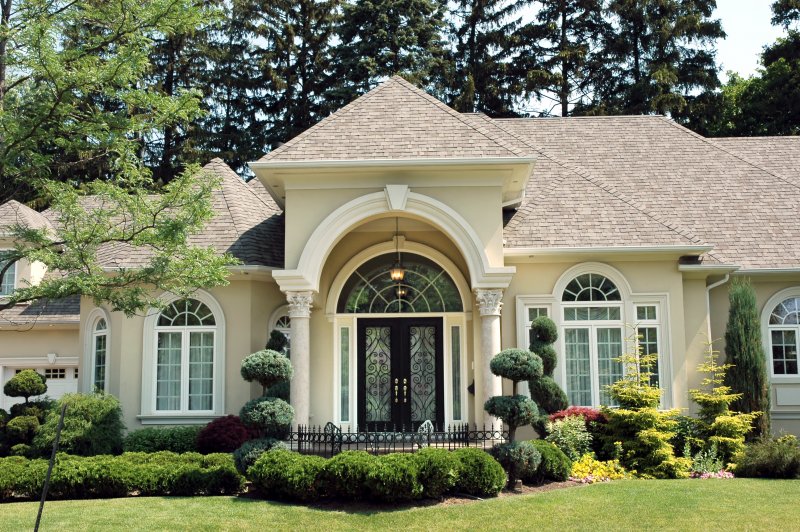 beautiful home with iron doors