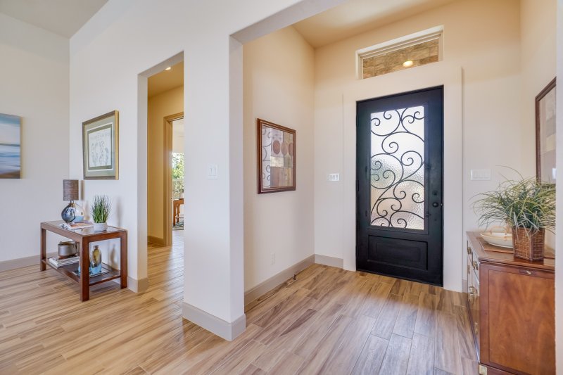 wrought iron door in an entryway