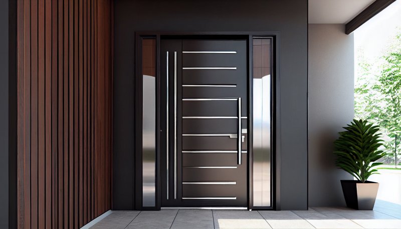 a modern iron door