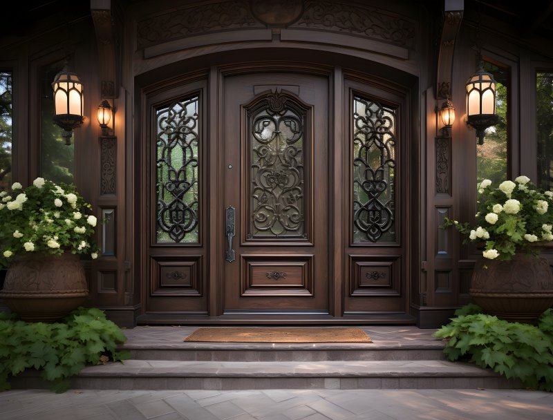 classic wrought iron door