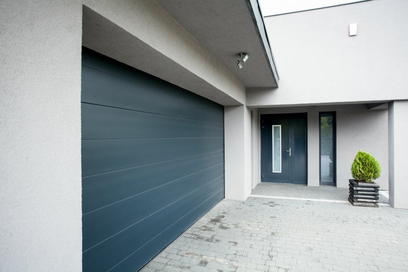 the garage door of a home